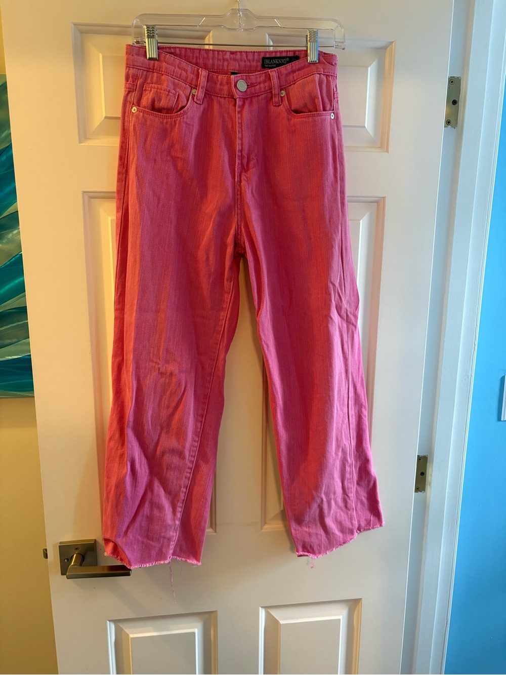 Blank NYC Pink Straight-Leg Pants